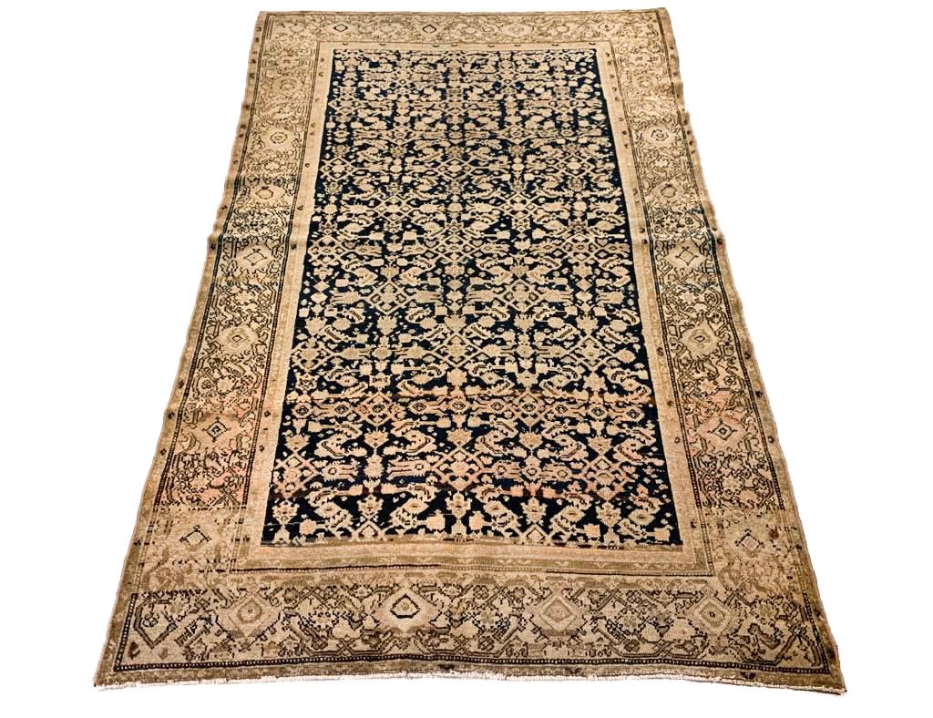 4x6 Navy and Brown Persian Tribal Rug