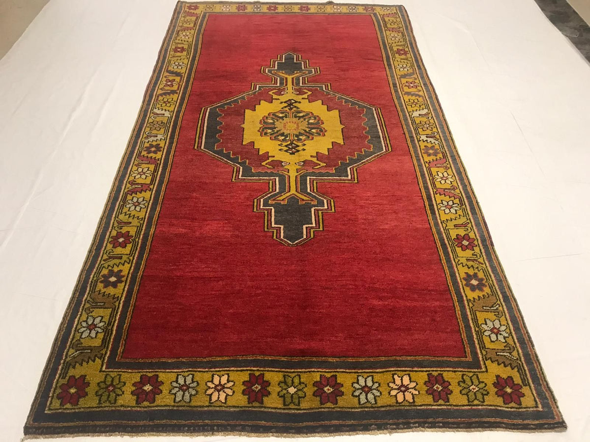 5x10 Red and Gold Turkish Tribal Runner