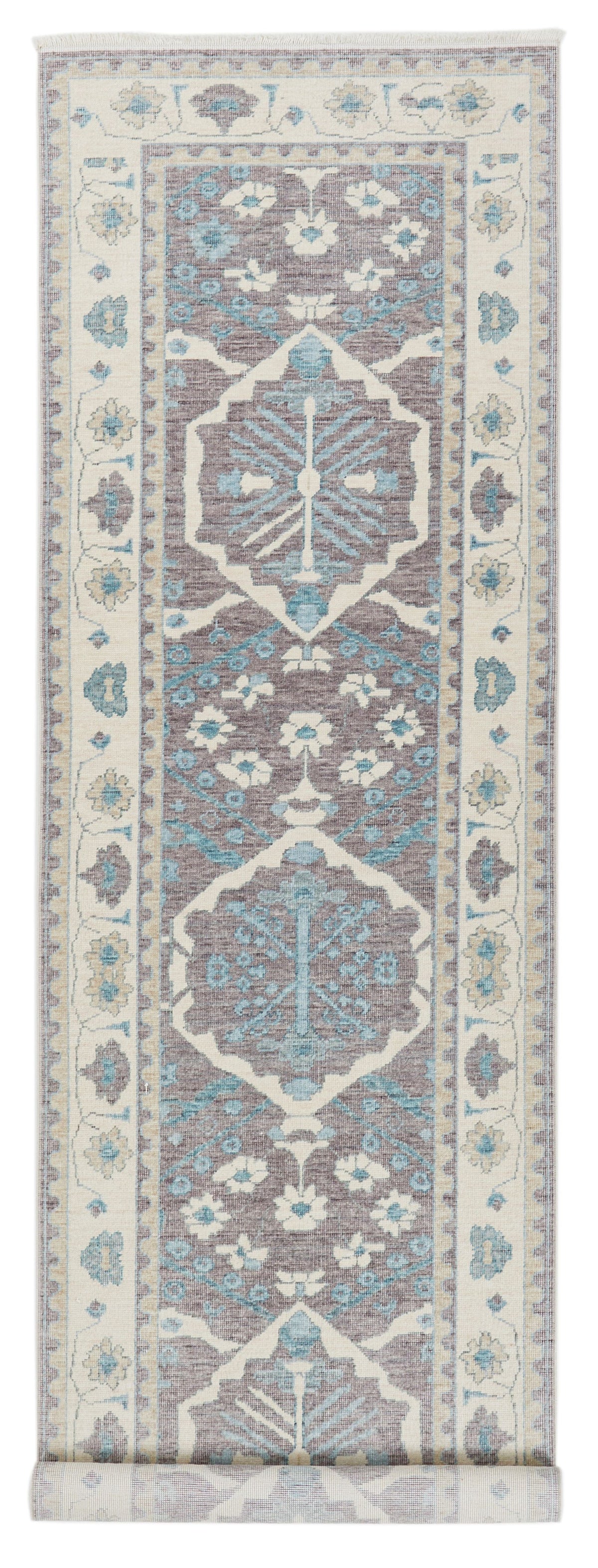 3x10 Purple and Ivory Turkish Traditional Runner