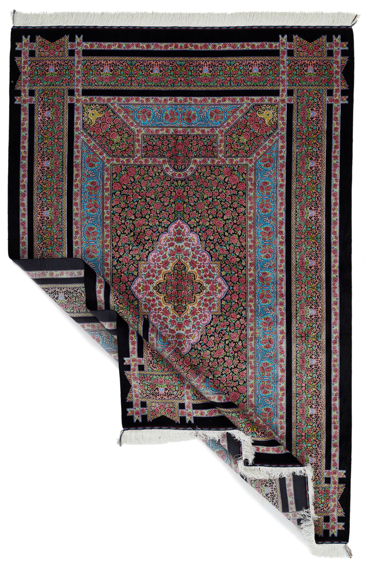 5x7 Black and Pink Turkish Antep Rug
