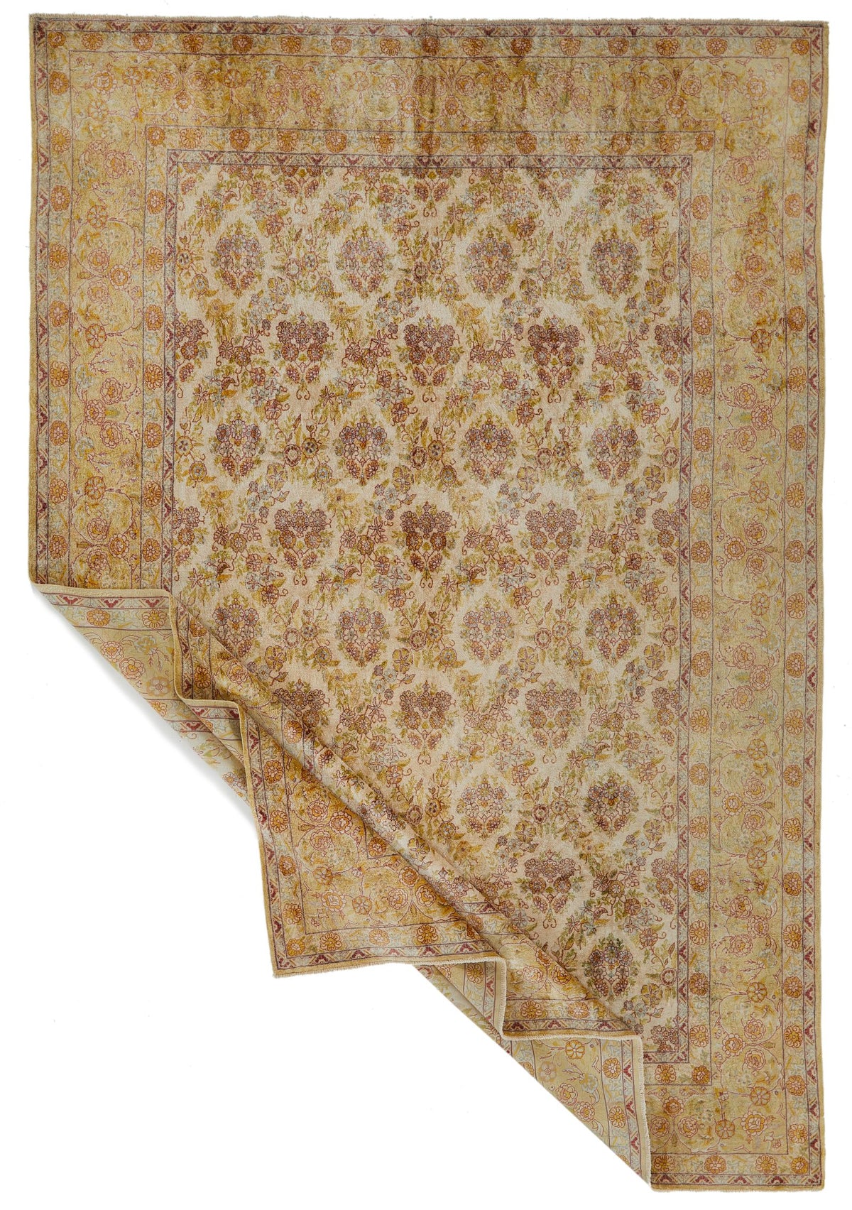 7x10 Beige and Rust Persian Traditional Rug