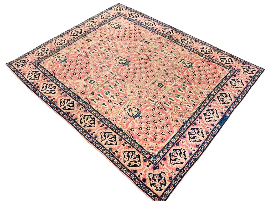 5x6 Pink and Navy Persian Rug