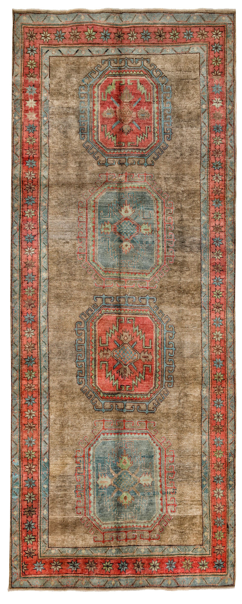 5x11 Brown and Red Turkish Tribal Runner