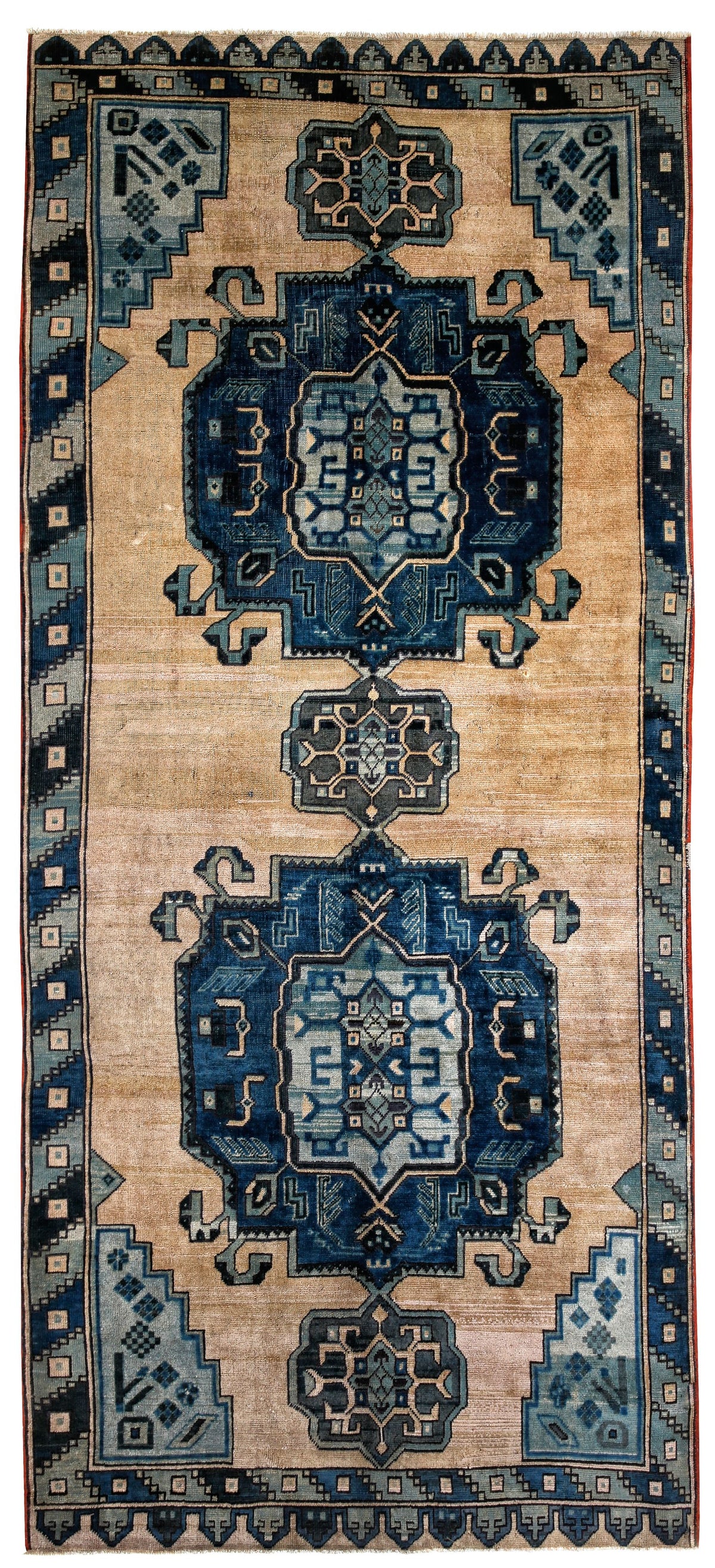6x12 Beige And Green Turkish Tribal Runner