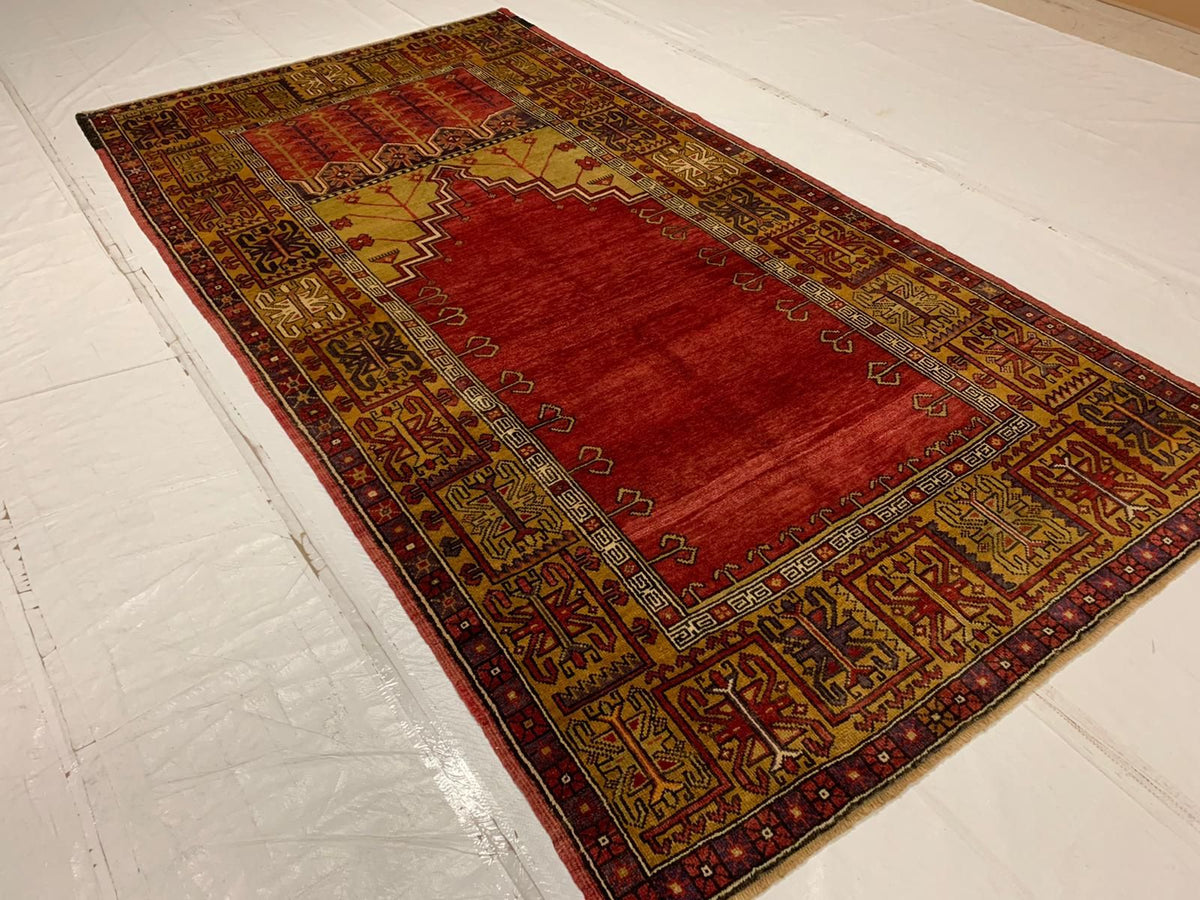5x10 Red and Gold Turkish Tribal Runner