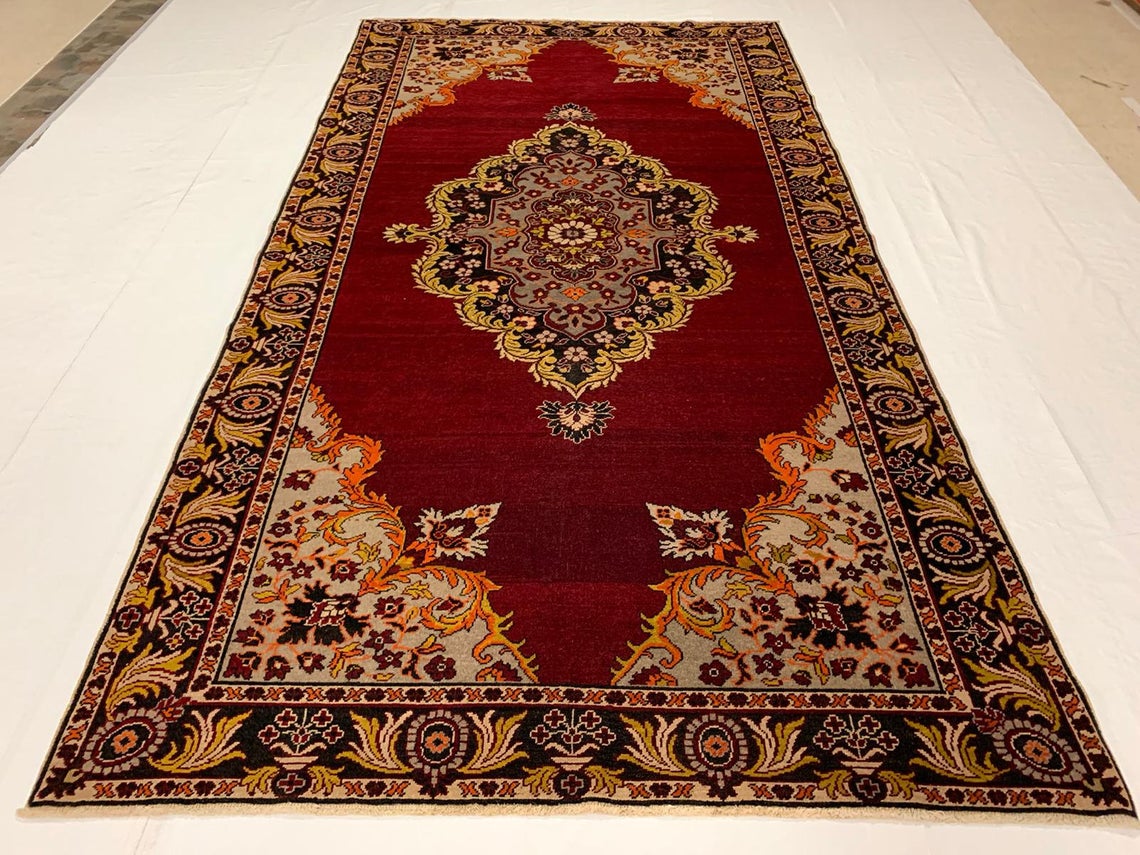 6x11 Red and Black Turkish Tribal Rug