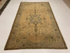 6x9 Ivory and Gold Turkish Tribal Rug