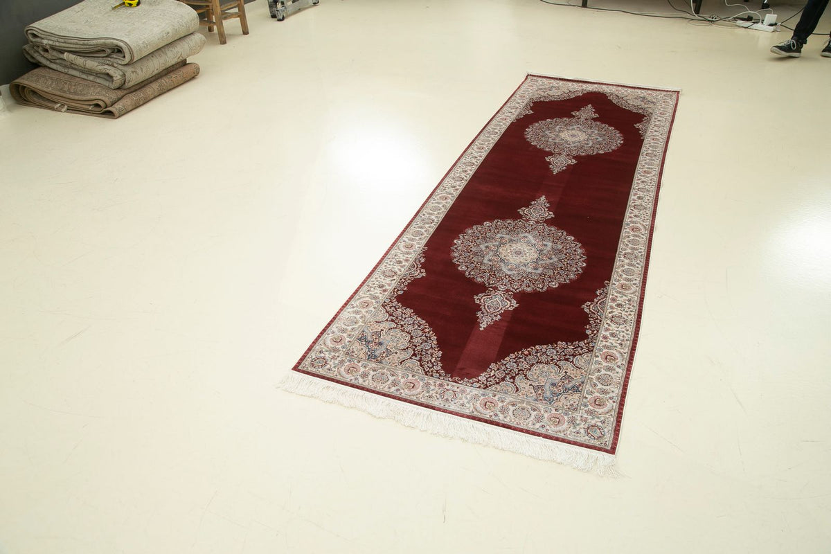 3x10 Red and Ivory Turkish Antep Runner