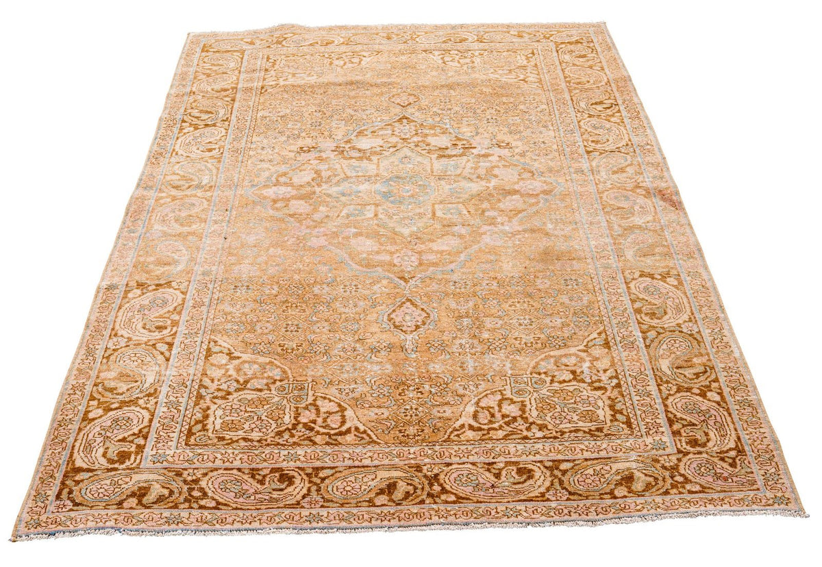 4x7 Beige and Brown Persian Rug