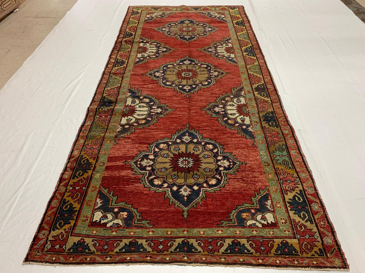 5x11 Red and Gold Turkish Tribal Runner