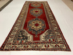 5x11 Red and Ivory Turkish Tribal Runner