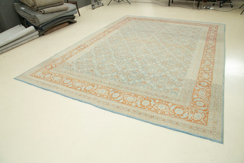 9x12 Blue and Rust Persian rug