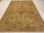 7x10 Beige and Beige Turkish Oushak Rug