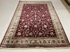 7x10 Burgundy and Ivory Turkish Antep Rug