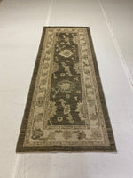 3x8 Gray and Ivory Turkish Oushak Runner