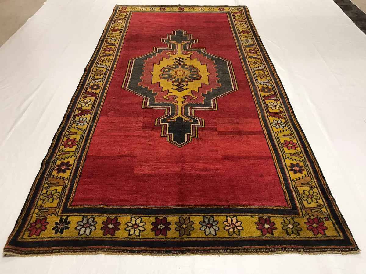 5x10 Red and Gold Turkish Tribal Runner