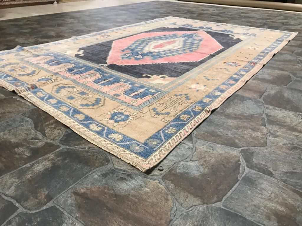 5x8 Pink and Purple Turkish Tribal Rug