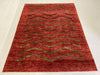 6x7 Red and Green Modern Contemporary Rug