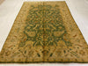 6x9 Green and Ivory Turkish Oushak Rug