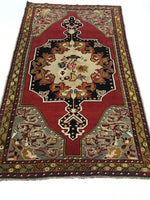 4x8 Red and Gold Turkish Tribal Rug