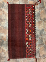2x4 Red and Beige Turkish Tribal Rug