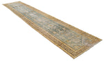 3x17 Green and Beige Persian Tribal Runner