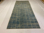 5x11 Blue and Ivory Modern Contemporary Runner