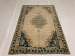 4x6 Ivory and Gray Turkish Tribal Rug