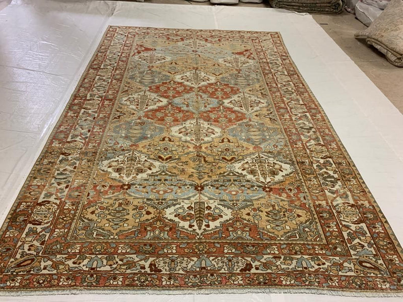 7x10 Multicolor and Red Persian Rug