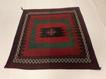 Vintage Handmade 5x5 Red and Green Anatolian Turkish Tribal Distressed Area Rug