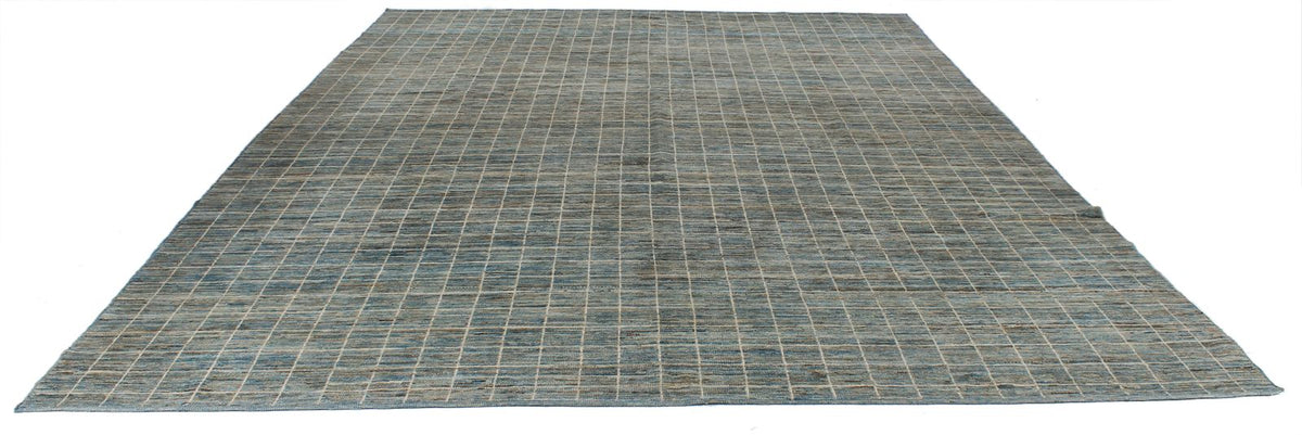 10x14 Blue and Ivory Modern Contemporary Rug