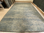 13x19 Blue and Ivory Modern Contemporary Rug
