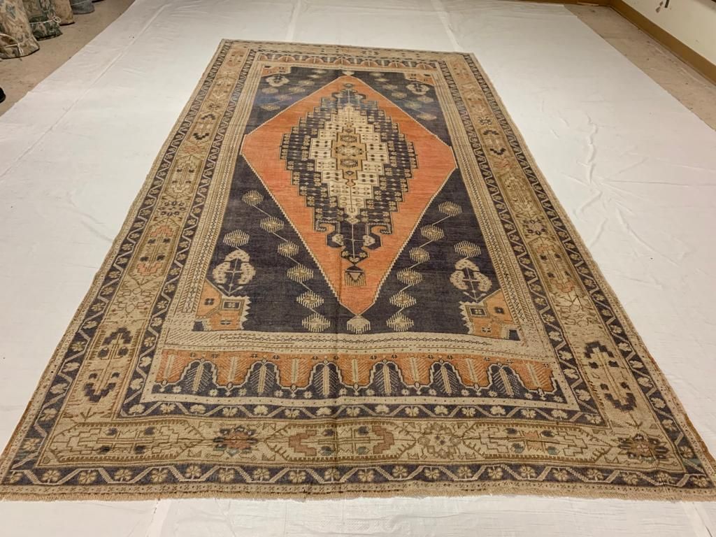 6x12 Orange and Purple Turkish Tribal Runner