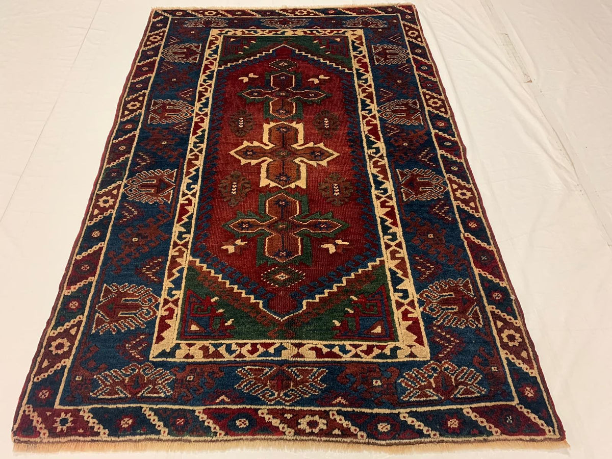 10x14 Navy and Red Traditional Rug