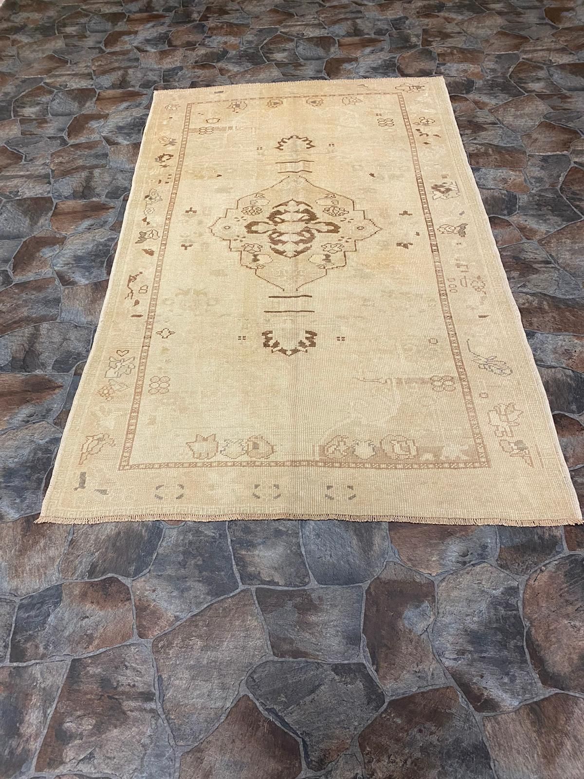 5x8 Gold and Brown Turkish Tribal Rug