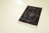 2x3 Navy and Gold Turkish Antep Rug