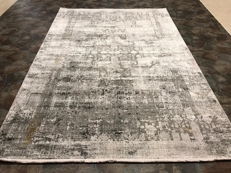 7x10 Gray and Gold Turkish Antep Rug