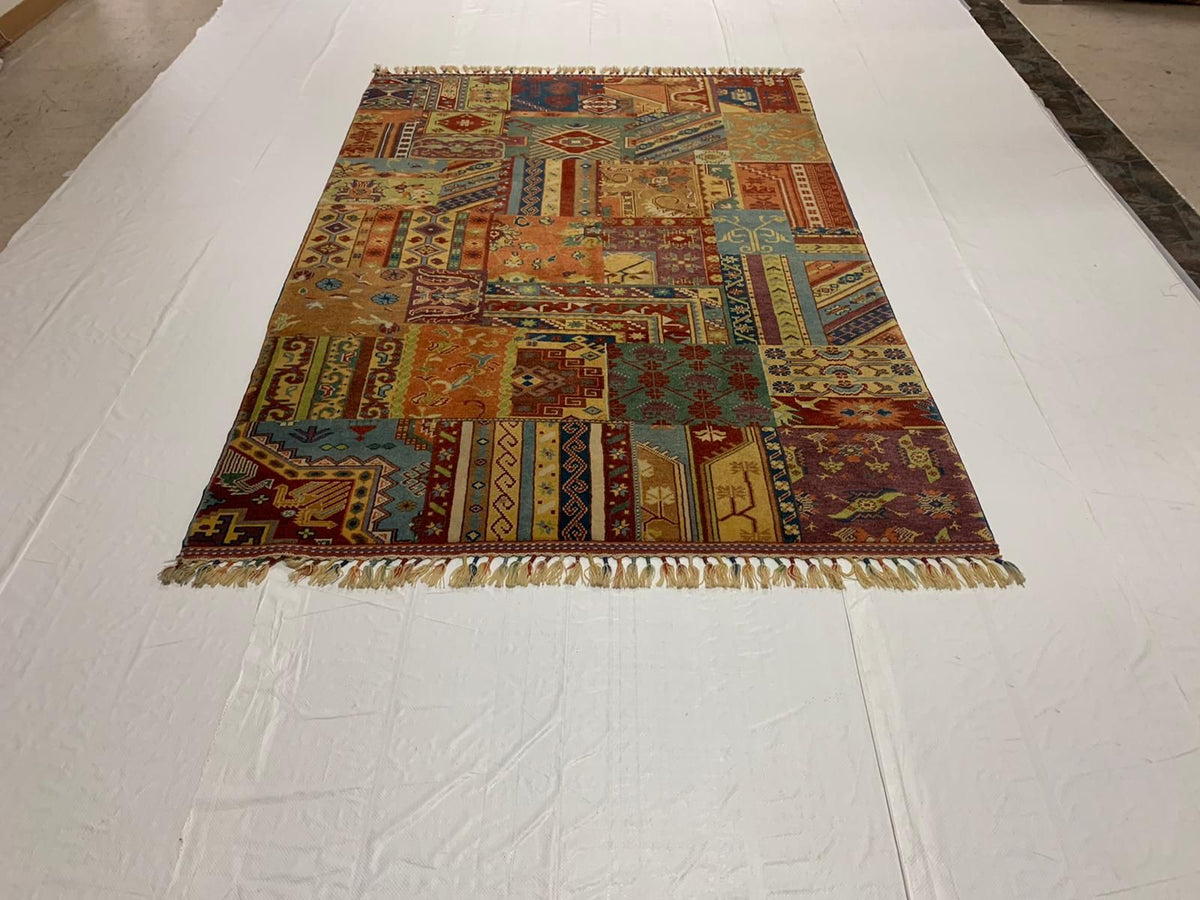 6x8 Vintage Turkish Patchwork Rug