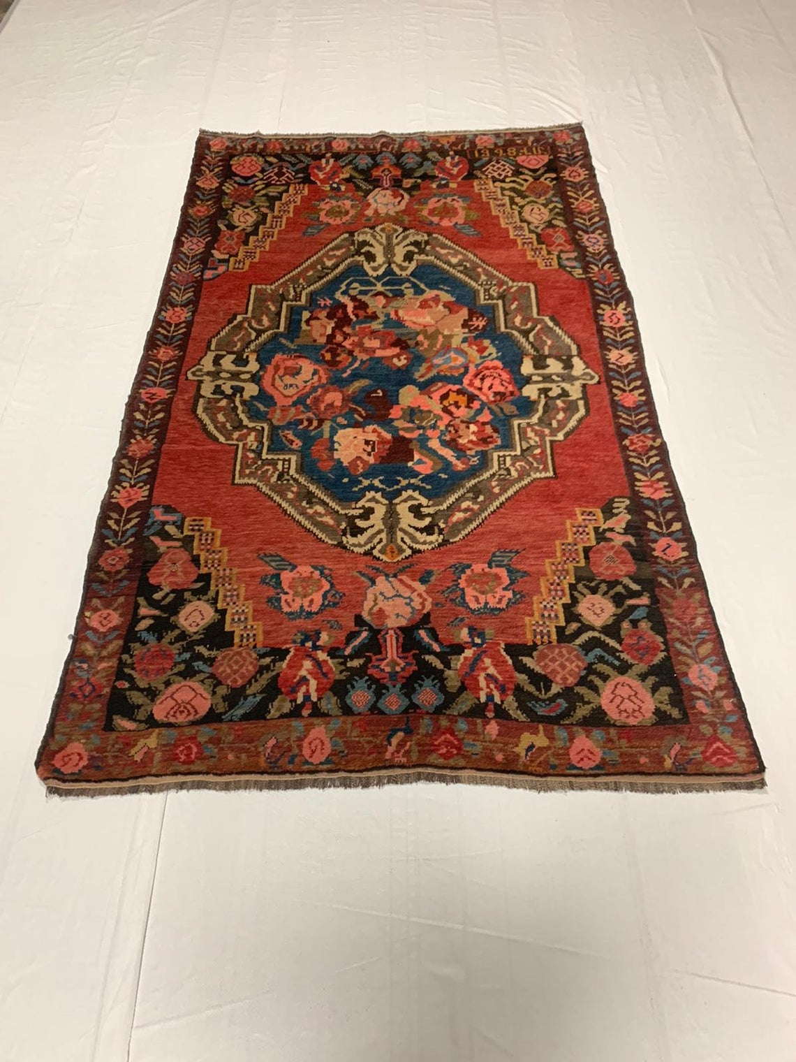 5x7 Red and Blue Anatolian Tribal Rug