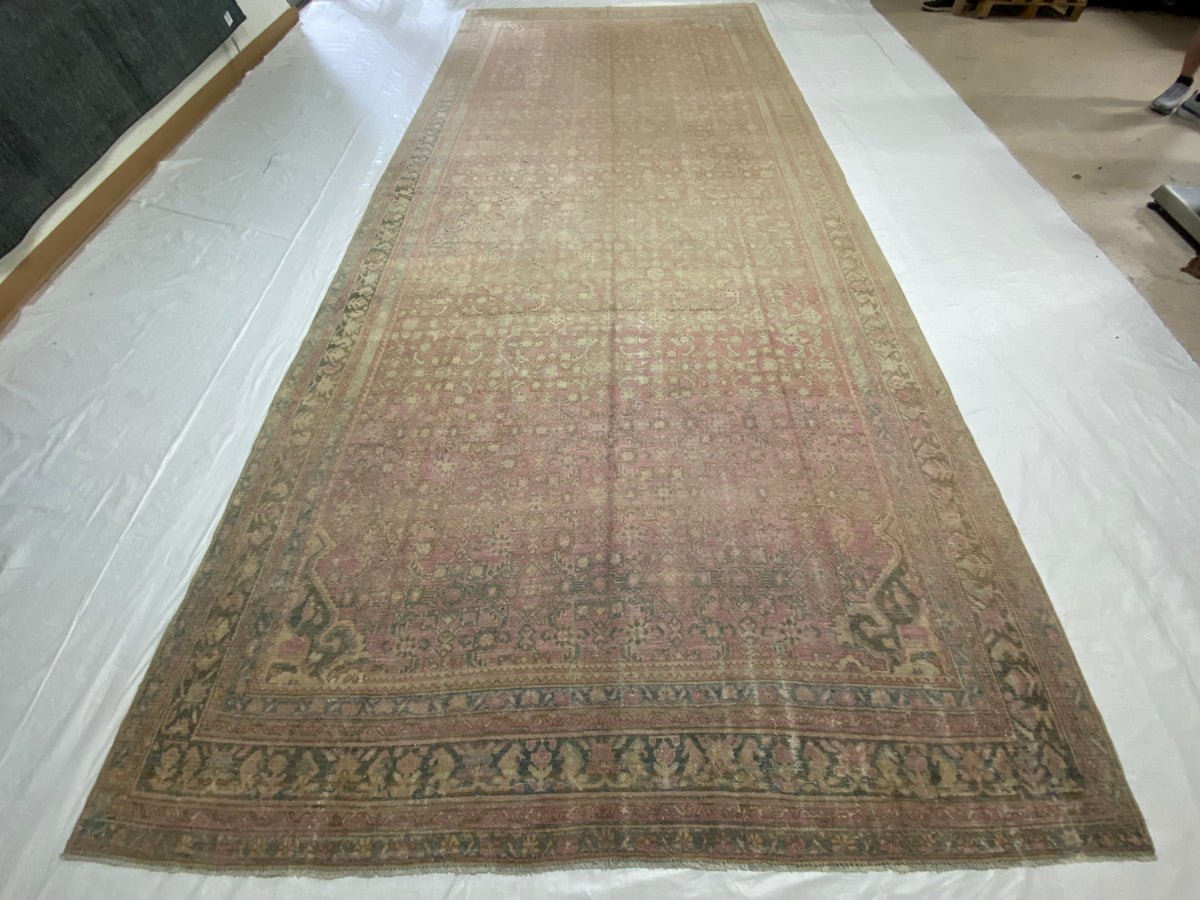 8x18 Pink and Blue Persian Rug