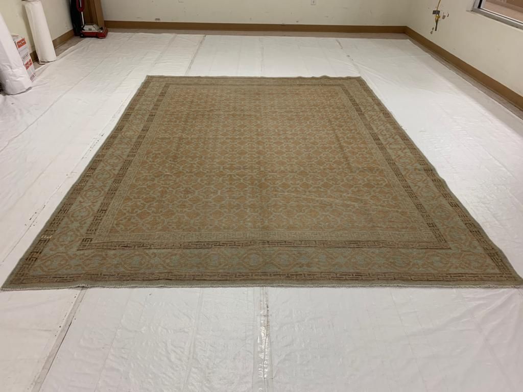 8x10 Brown and Blue Turkish Tribal Rug