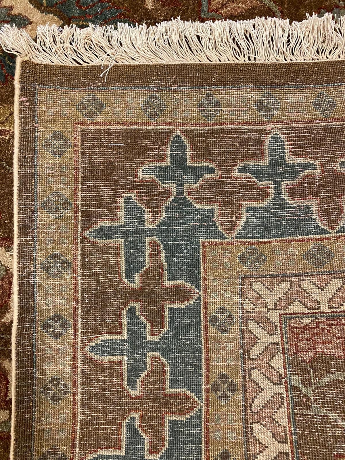 15x19 Brown and Beige Turkish Oushak Rug