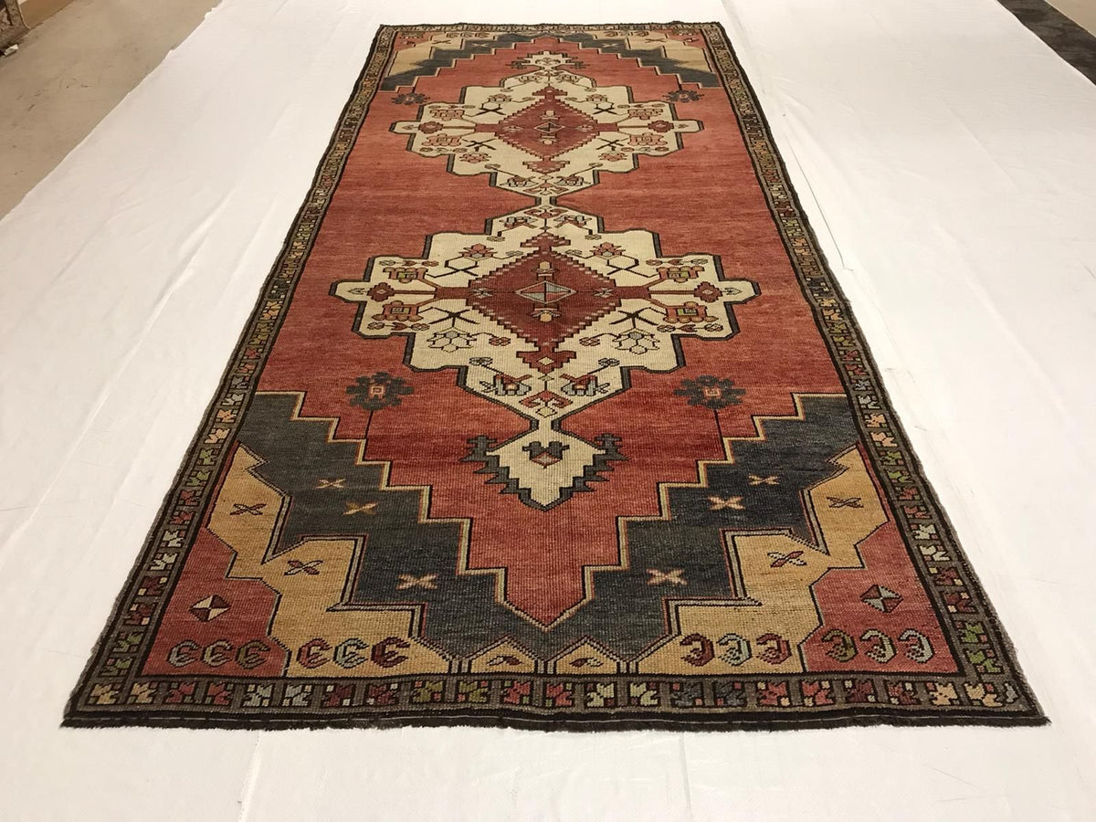 5x11 Red and Gray Turkish Tribal Runner