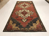 Vintage Handmade 5x11 Red and Gray Anatolian Turkish Tribal Distressed Area Runner
