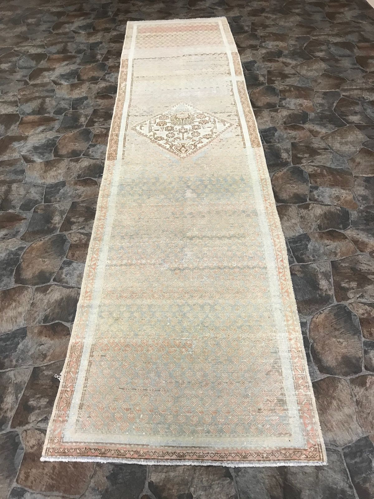 3x12 Green and Brown Persian Runner
