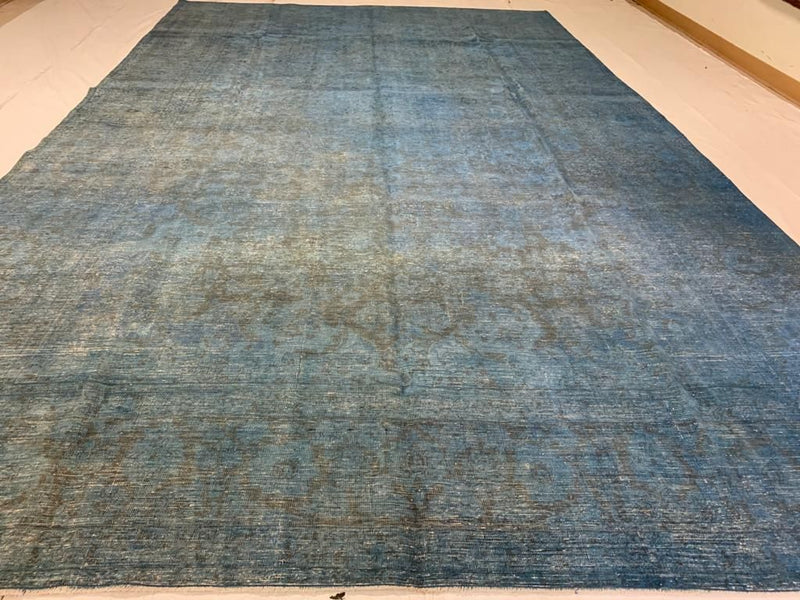 10x16 Red and Blue Turkish Overdyed Rug