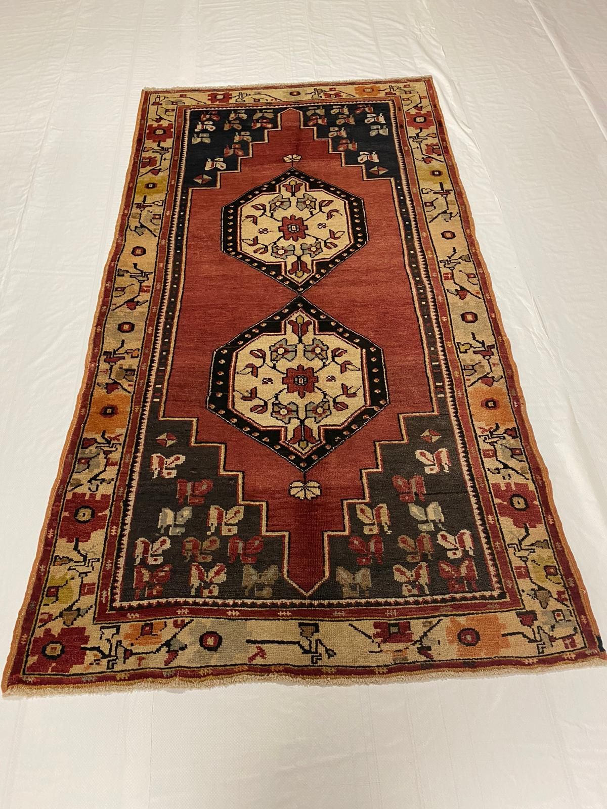 4x8 Rust and Ivory Turkish Tribal Runner