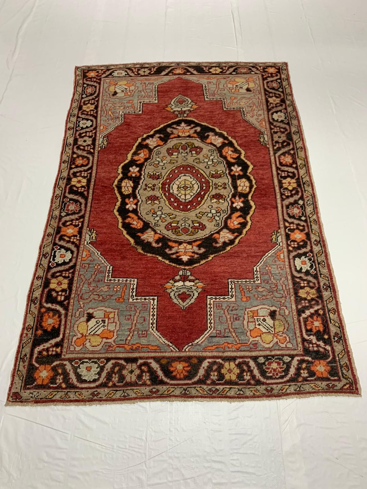 5x8 Red and Black Turkish Tribal Rug