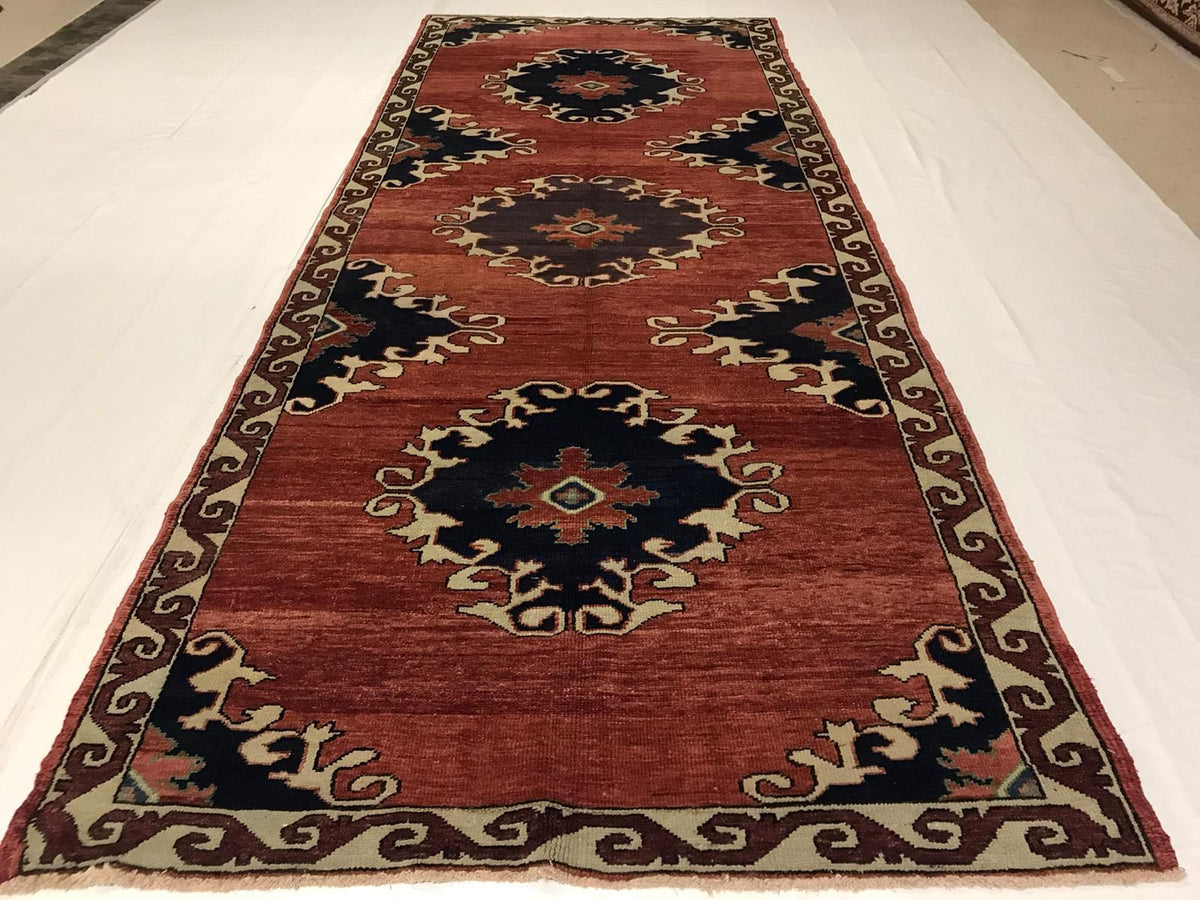 5x12 Red and Navy Turkish Tribal Runner