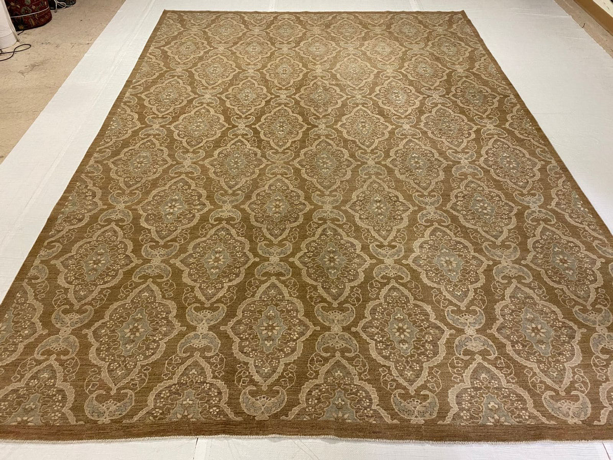 9x12 Brown and Blue Modern Contemporary Rug